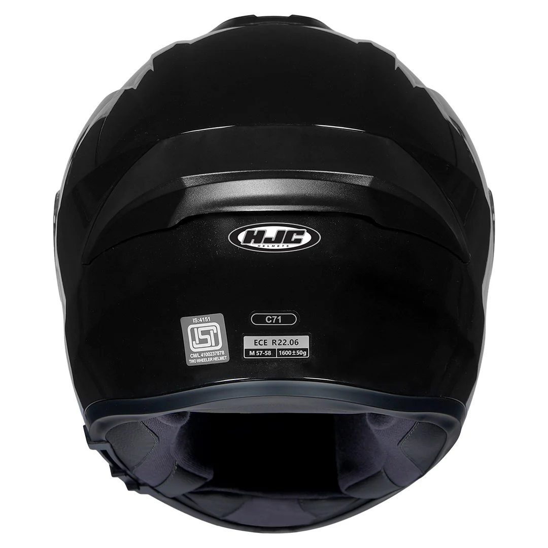 HJC C71 (C7X) Solid Metal Black Helmet - Image 4