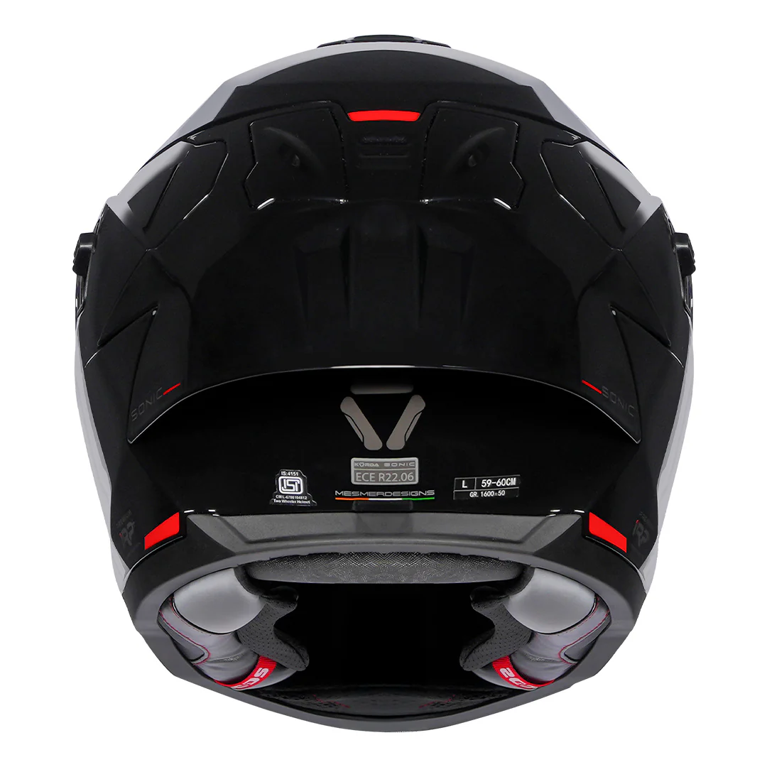 Korda Sonic GP Solid Gloss Black Helmet - Image 4