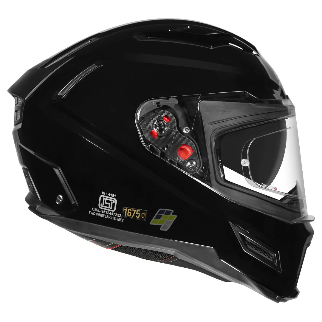 SMK Agnar Solid Gloss Black Helmet