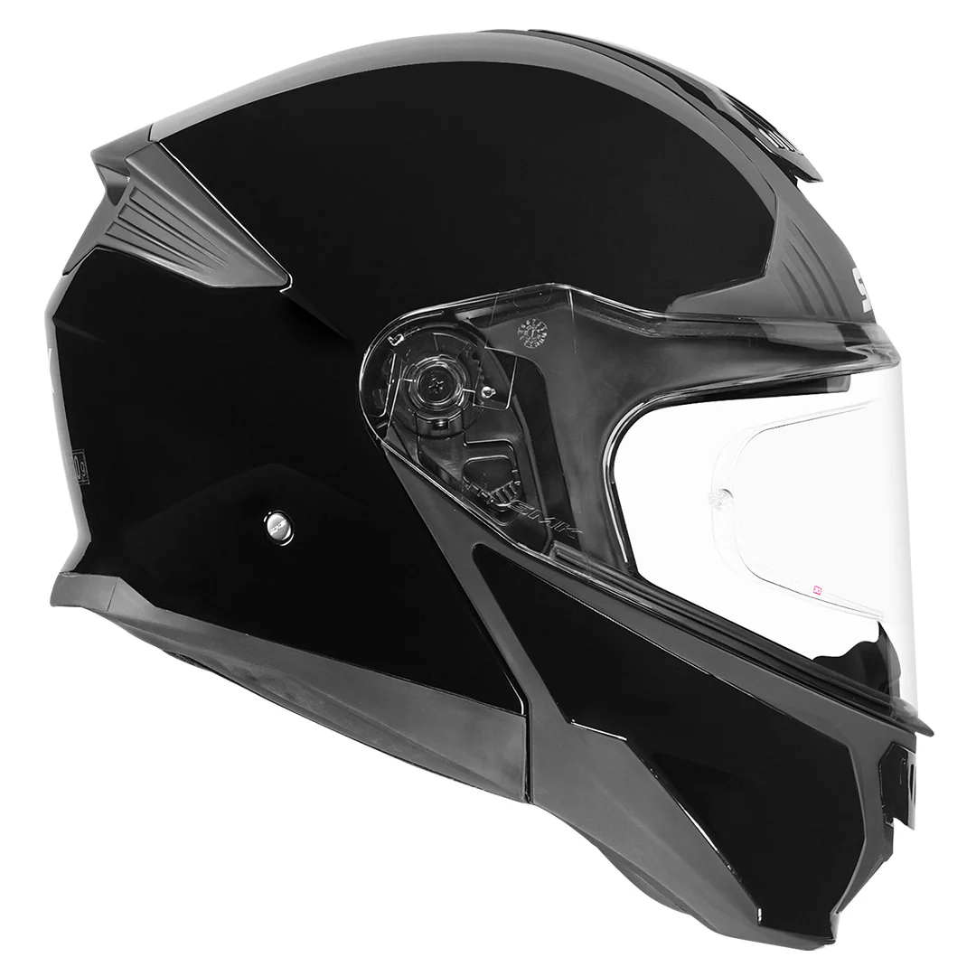 SMK Gullwing Solid Black Modular Helmet - Image 4