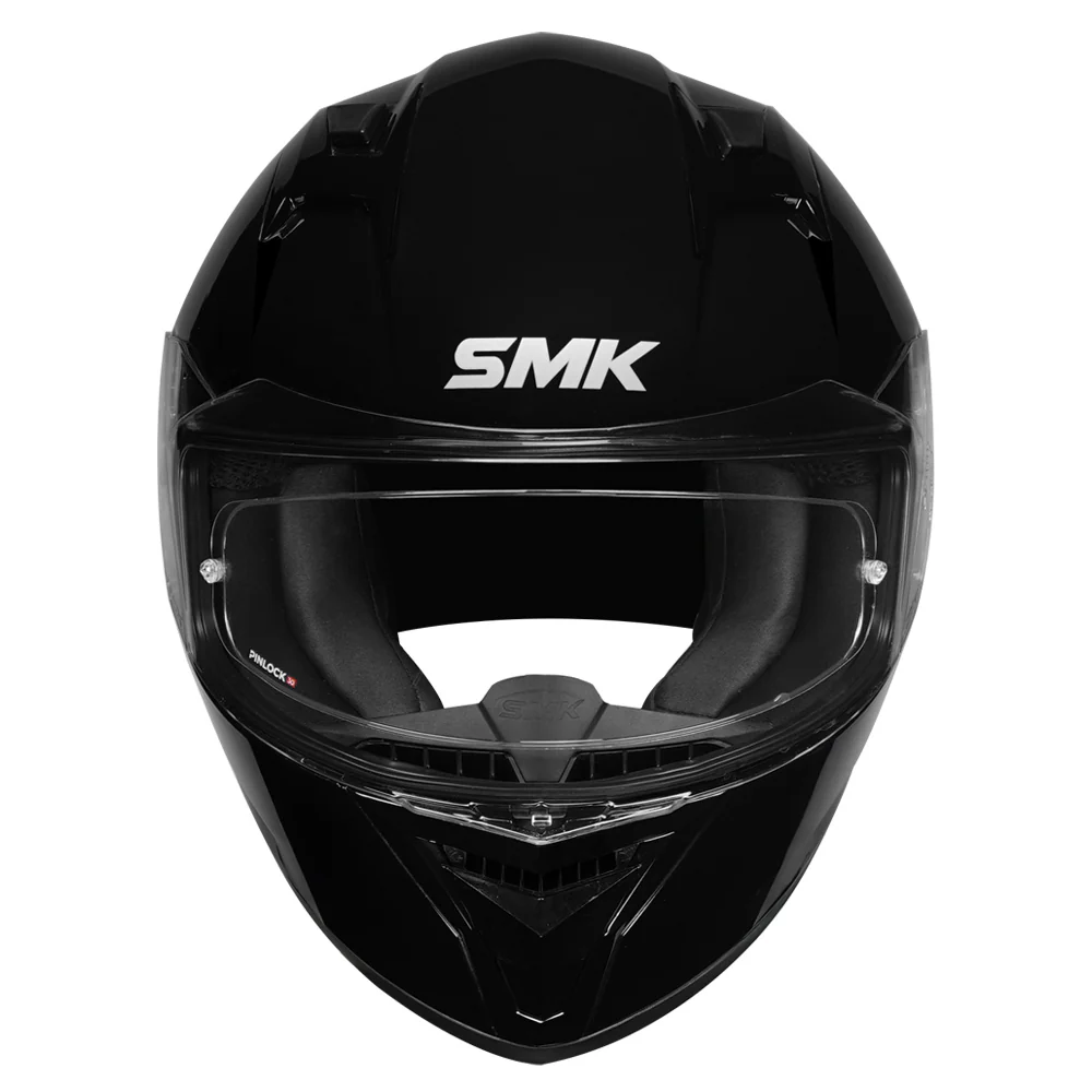 SMK Stellar Sports Solid Gloss Black Helmet - Image 2