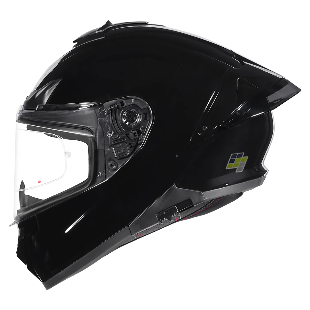 SMK Typhoon Solid Gloss Black Helmet - Image 4
