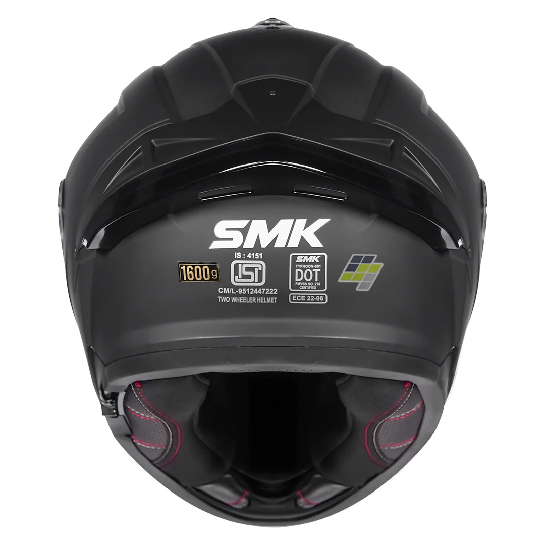 SMK Typhoon Solid Matt Black Helmet - Image 3